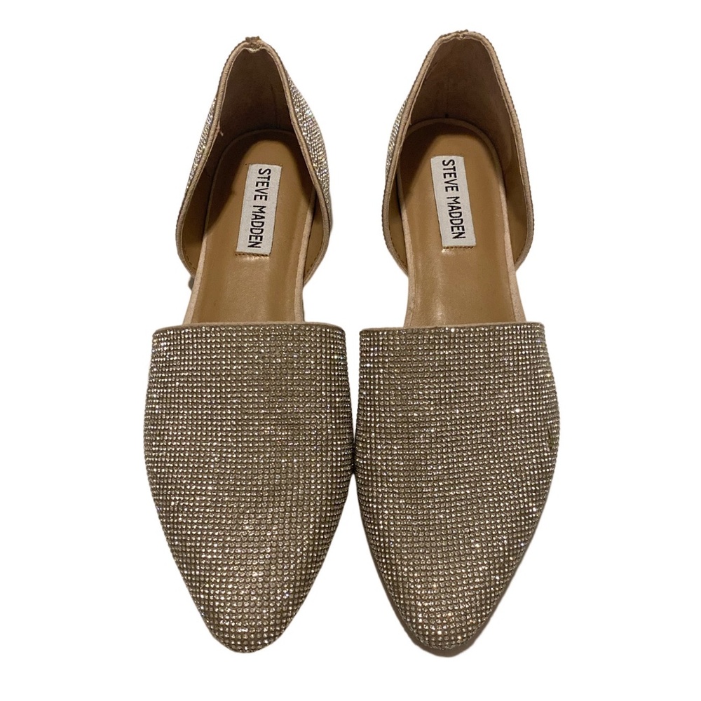 Steve Madden Talent-R Rhinestone Flats, Size 9